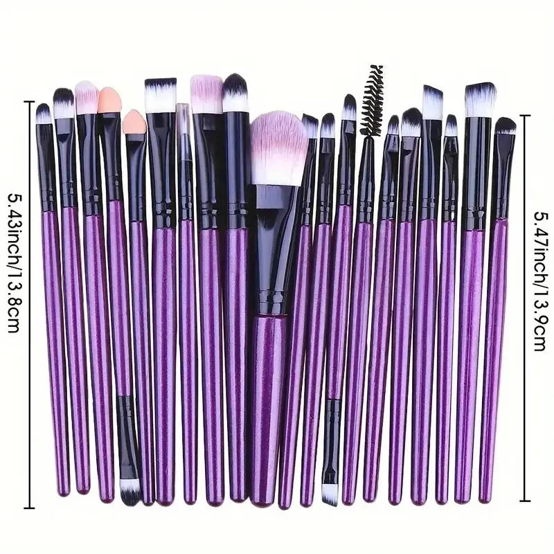 Conjunto de pincéis de maquiagem 20 unidades Pincel delineador Pincel de mistura Pincéis de maquiagem para bochechas Olho Cosmético Base Pincel Conjunto de pincéis de maquiagem