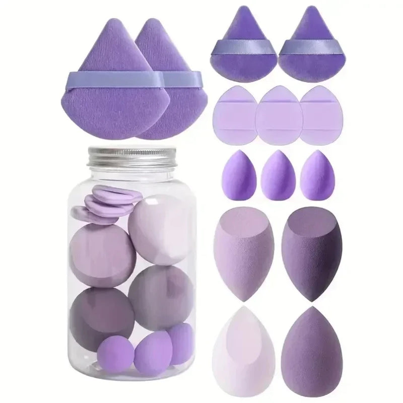 12 / 14 Pcs Esponja de Maquiagem, Esponja Cosmética Puff Fundação Esponjas Liquidificador Beleza Em Pó Puffs Maquiagem Acessórios Ferramentas de Maquiagem Feminina